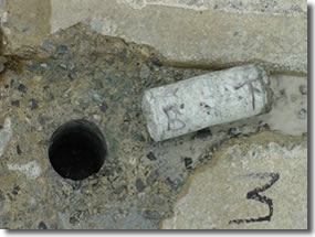 concrete core from sidewalk